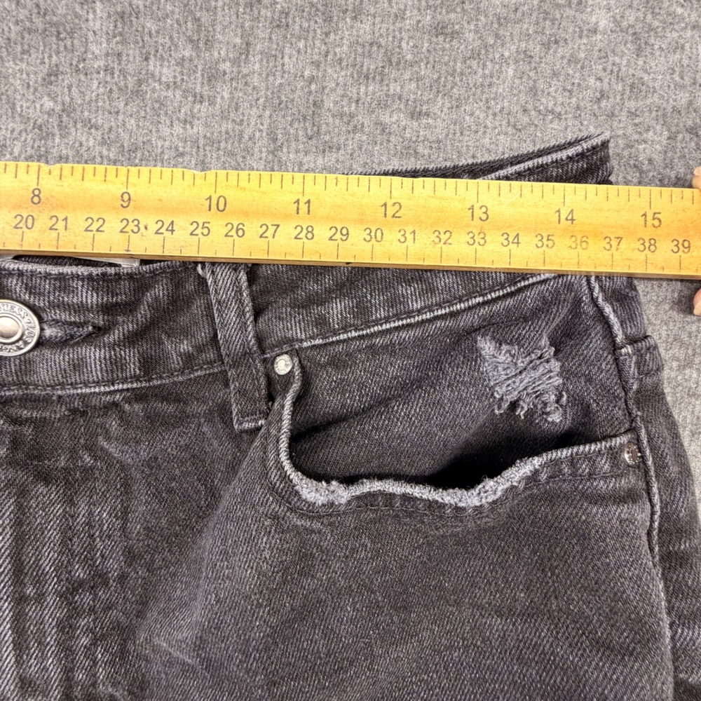 Guess Womens Distressed High Rise Denim Shorts Black Washed Size 30 VTG - Picture 5 of 9